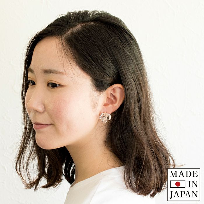 HARIO ピアス イヤリング (ツバキ クリア) ハリオ ガラス アクセサリー