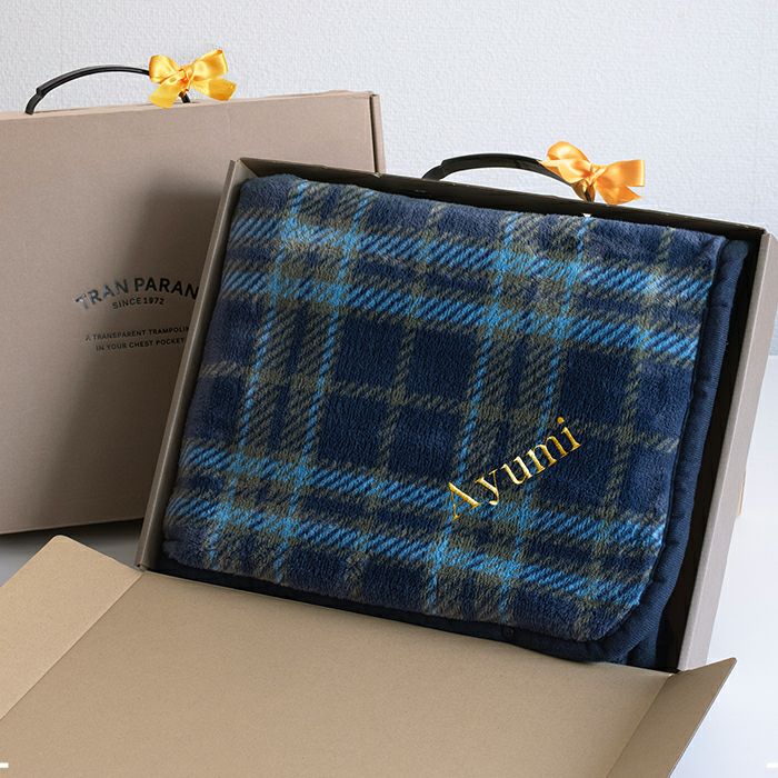 お名前刺繍ギフト) ひざ掛け 大判 ミルクマイヤー ブランケット