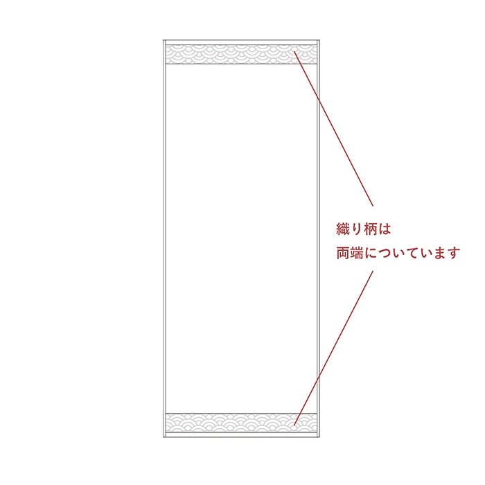 織り柄は両端についています
